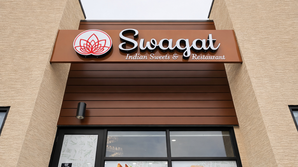 New Asian Village Indian restaurant dining room in Sherwood Park, AB