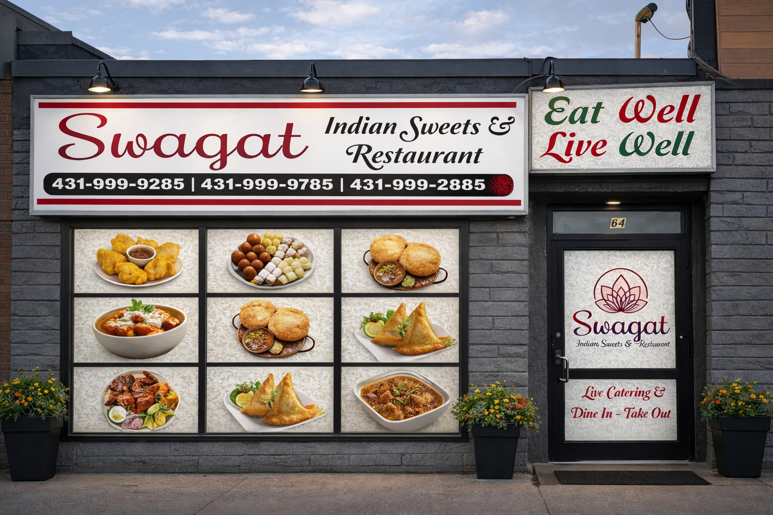 New Asian Village Indian restaurant dining room in West Edmonton, AB