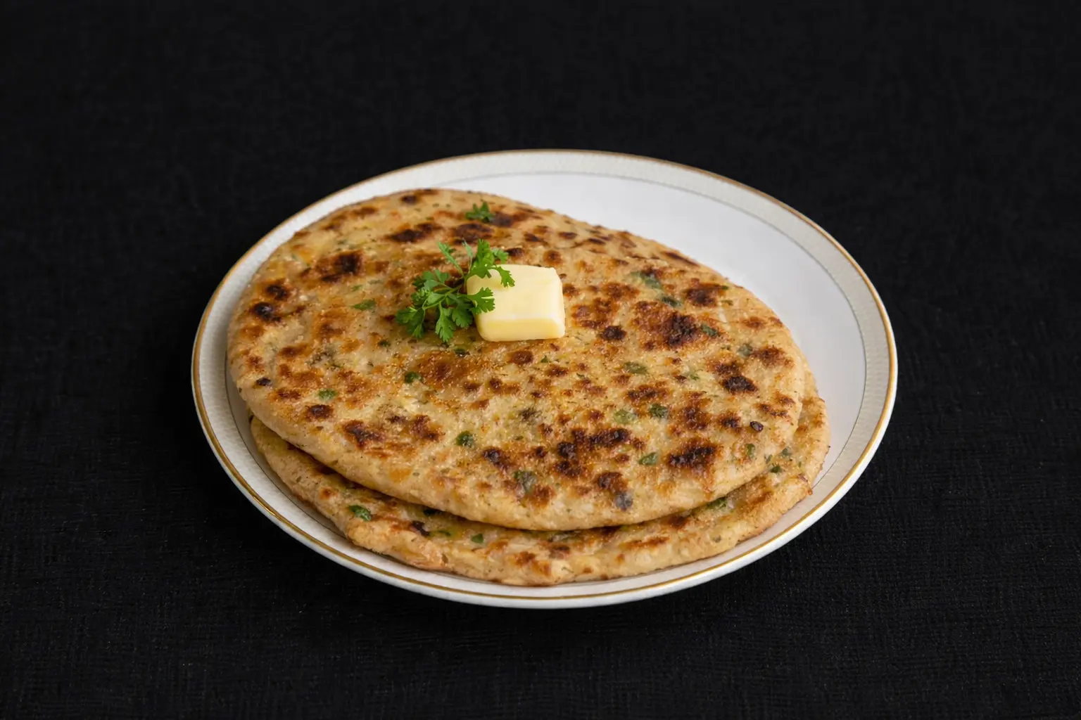 Aloo Paratha at New Asian Village West Edmonton - whole wheat flatbread stuffed with spiced potato