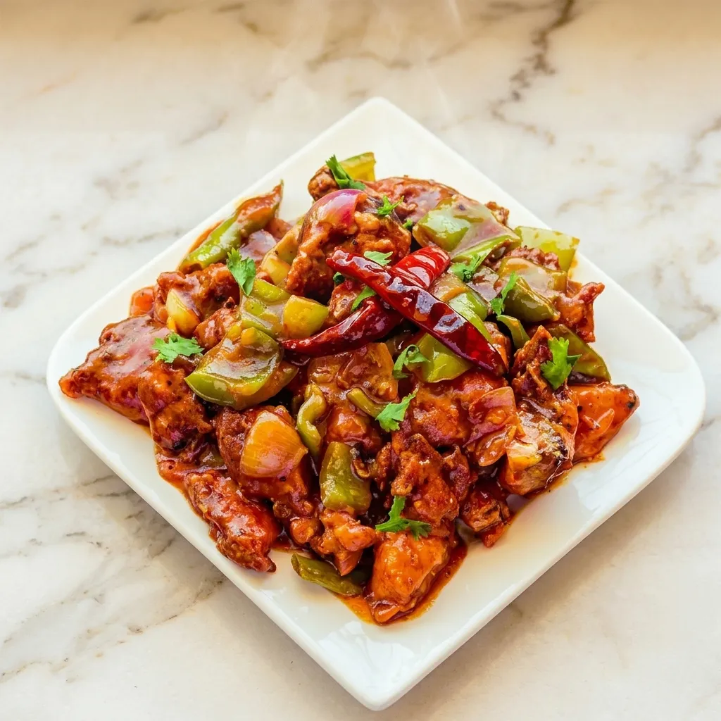 Chilli Chicken Indo-Chinese dish at New Asian Village, Sherwood Park