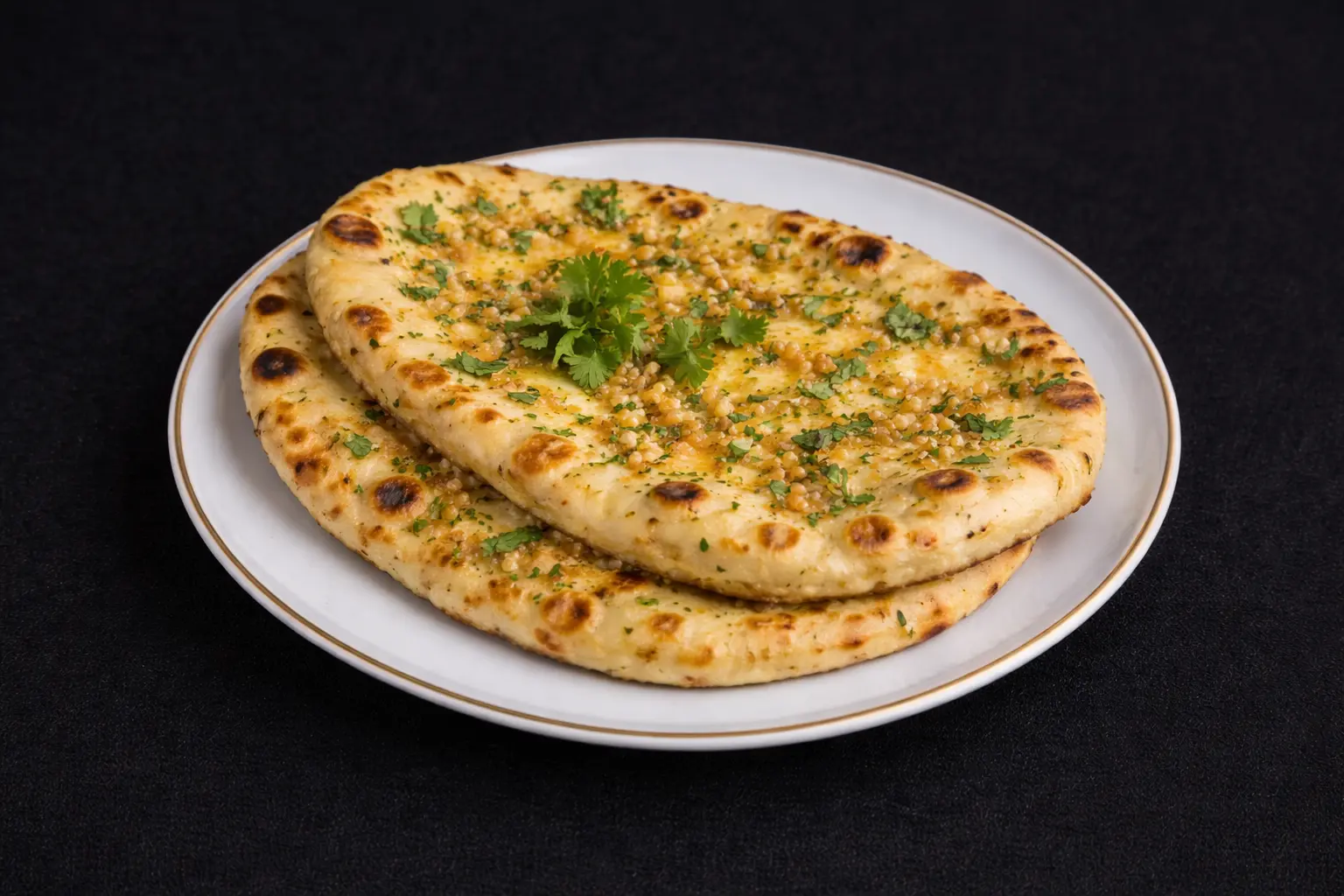 Fresh Garlic Naan at New Asian Village West Edmonton - tandoor baked flatbread