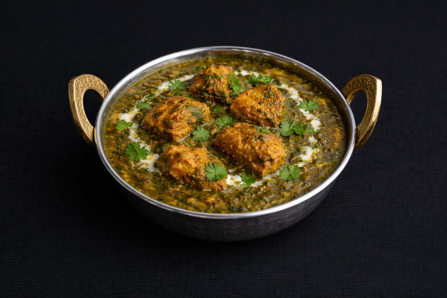 Chicken Saag spinach curry at New Asian Village Edmonton